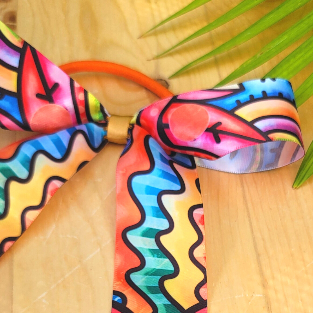 Vibrant Bow Ponytail Holder