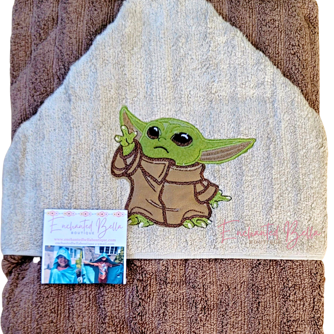Baby Yoda Inspired 2 Tone Brown Towel