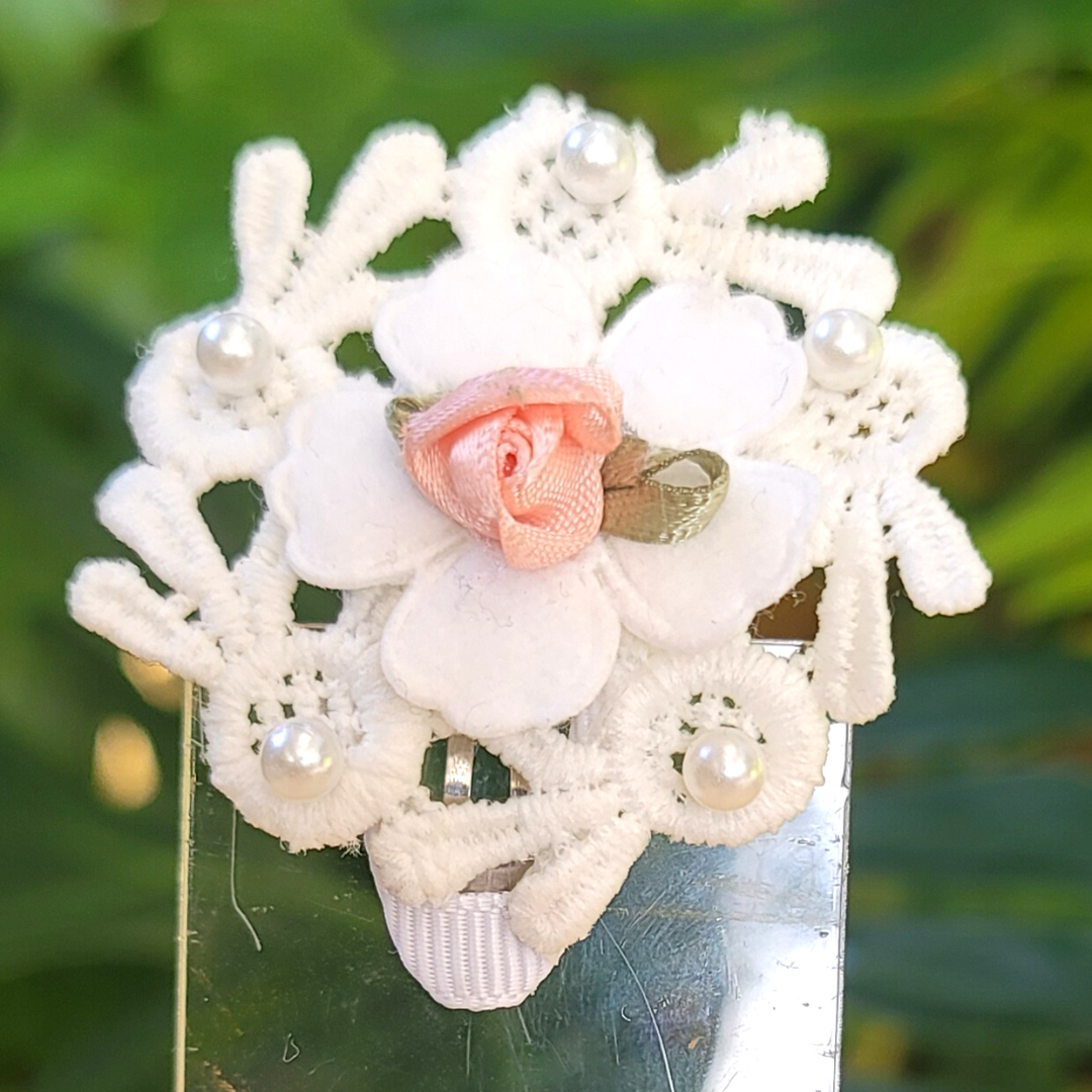 Floral and Pearl Hair Clip