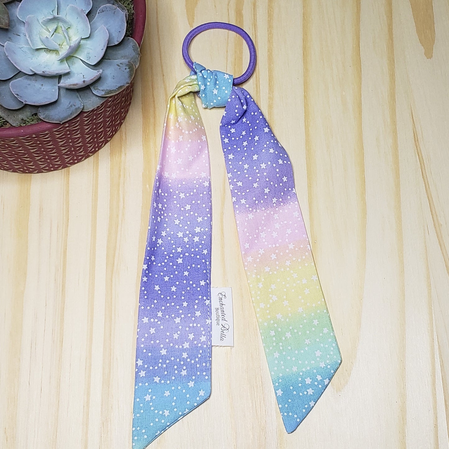 Pastel Star Removable Cotton Tail Hair Ties