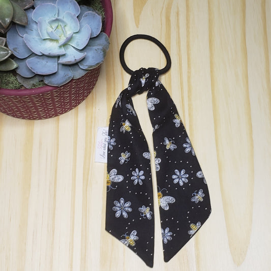 Black Bee Removable Cotton Tail Hair Ties