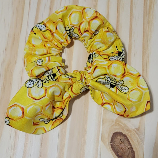 Honey Bee Scrunchie with Removable Bow
