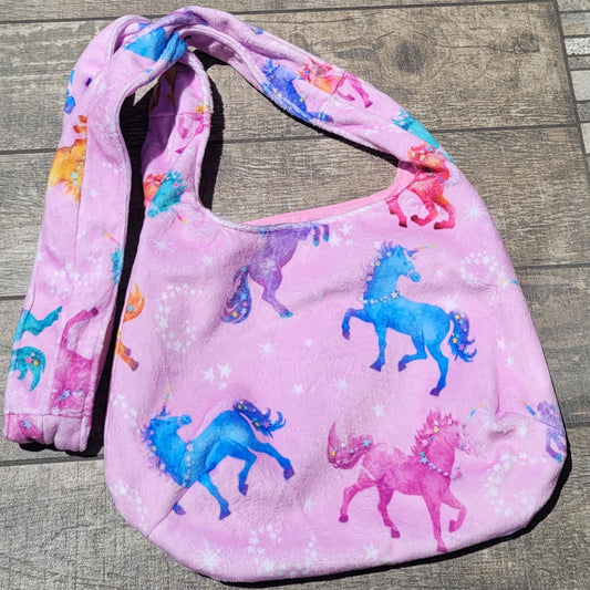 Pink Plush Unicorn Boho Bag