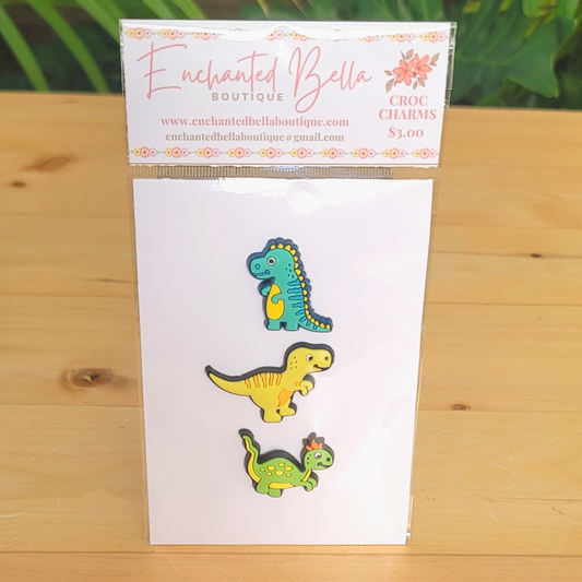 Blue, Yellow and Green Dinosaurs Croc Charms