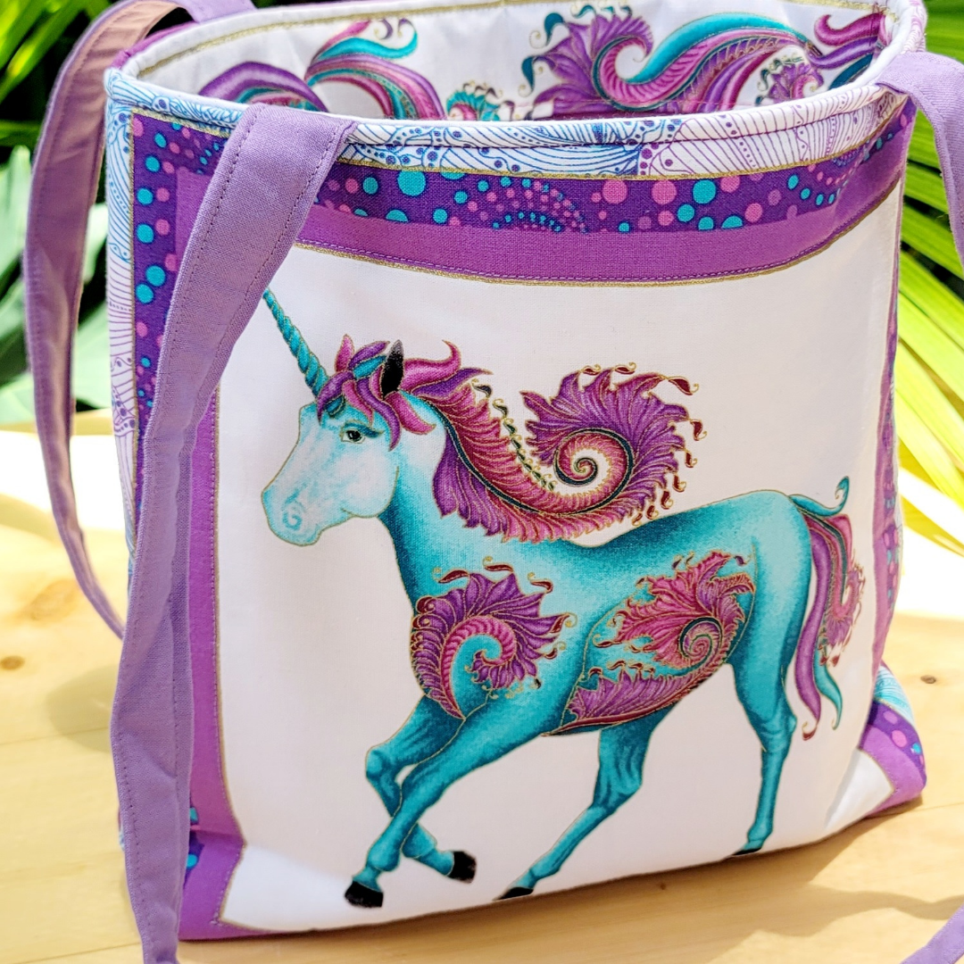 Metallic Unicorn Tote Bag