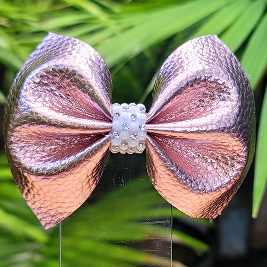 Rose Gold Faux Leather Hair Clip
