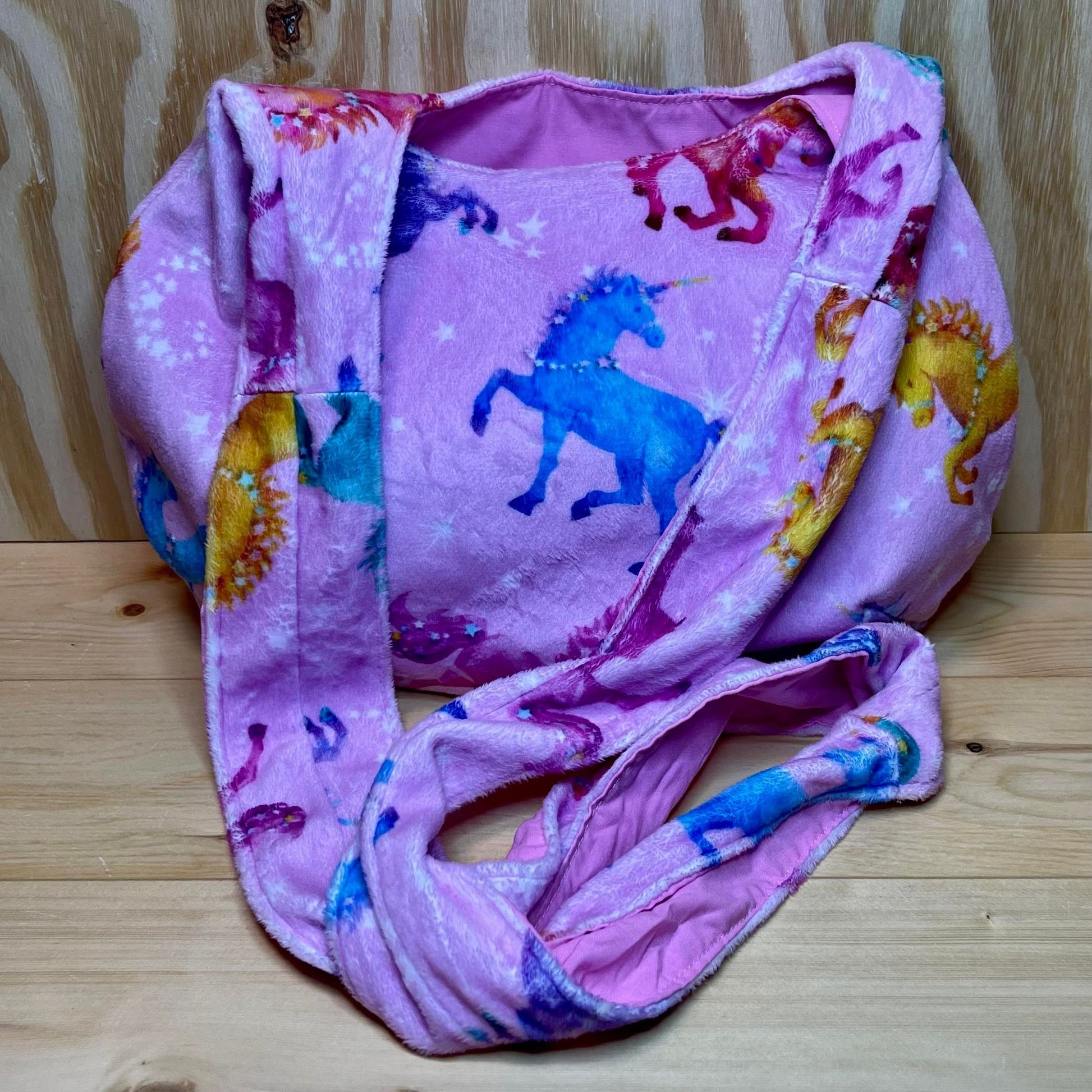 Pink Plush Unicorn Boho Bag