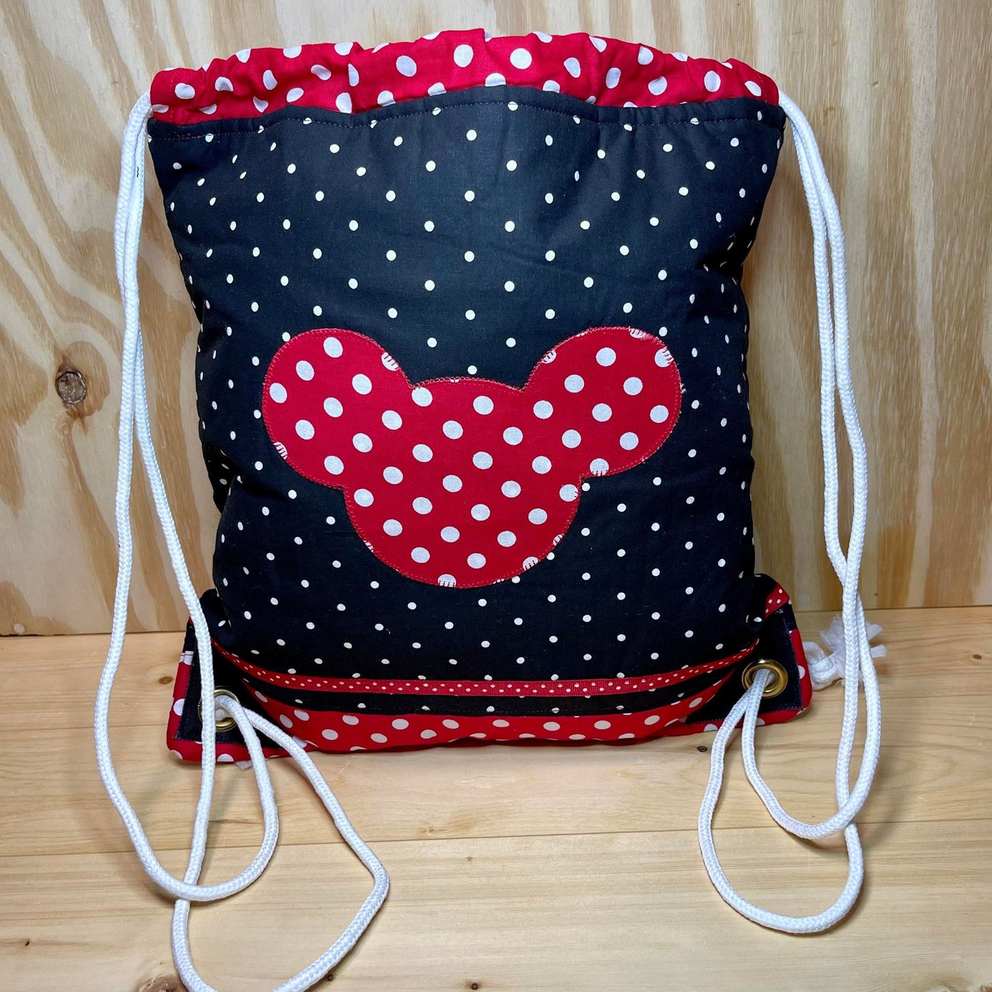 Black and Red Polka Dot Bag with Mouse