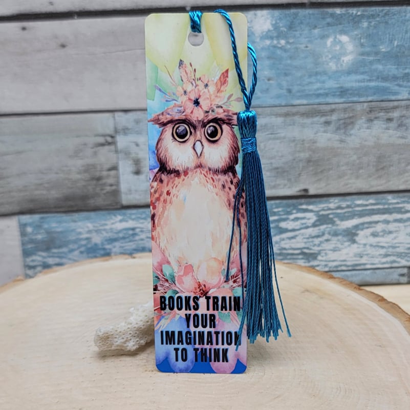 Books Train Your Imagination to Think Owl Bookmark