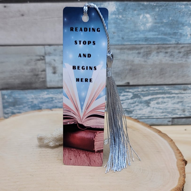 Reading Stops and Begins Here Bookmark