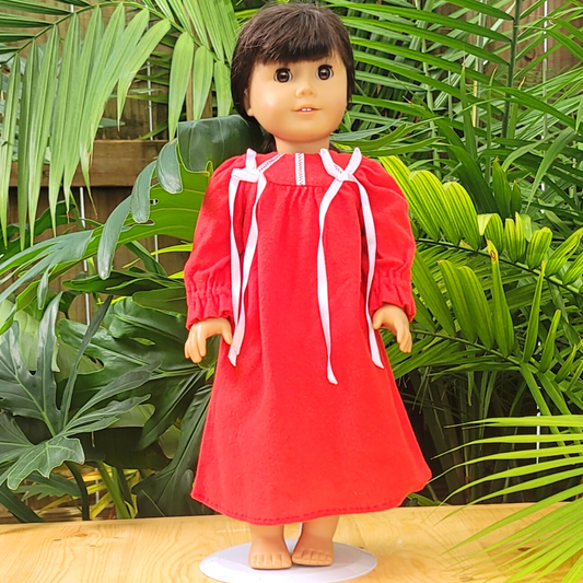 18" Doll Red Nightgown